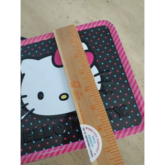 Hello Kitty By Sanrio Pink Bow All Over Print Lunch Box Tin Approx 8"x7"x 4" - Picture 7 of 14